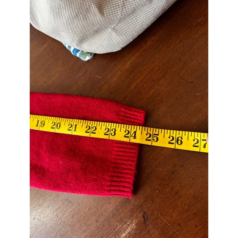 LAUREN Ralph Lauren VTGE Red‎ Cashmere Wool Turtleneck Sweater Crown Logo SZ LGE